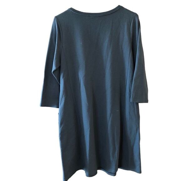 J. Jill Dress Womens S Blue Scoopneck ALine 3/4 Sleeve Pullover Classic - Picture 2 of 7